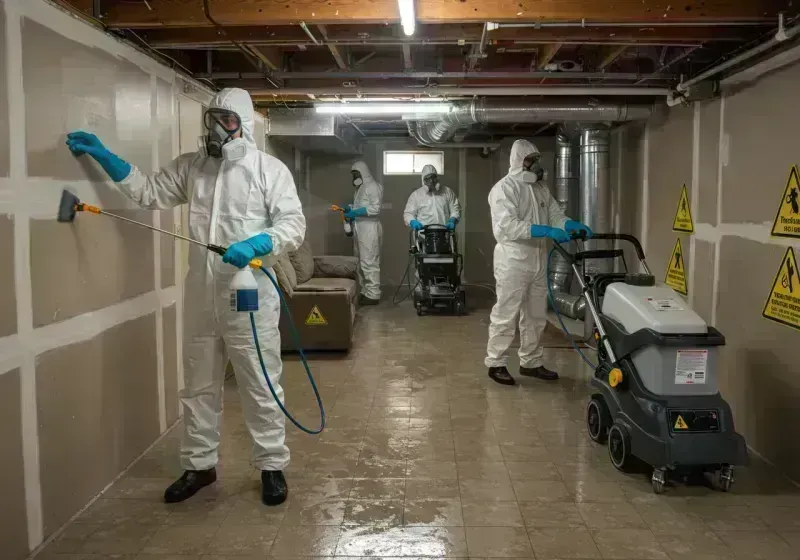 Basement Moisture Removal and Structural Drying process in Leadwood, MO